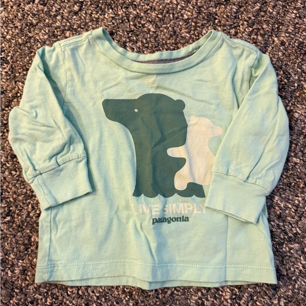 Patagonia Kids' Bear Graphic Long Sleeve Shirt - Light Green